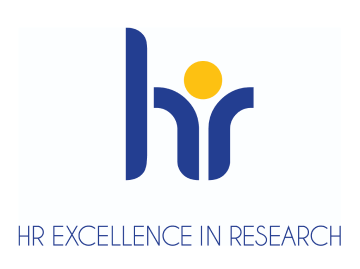 The HR Excellence in Research logo in blue and yellow.